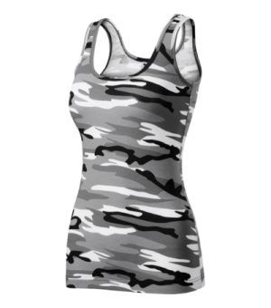 Top damski camouflage gray z haftem Camo Triumph - C36