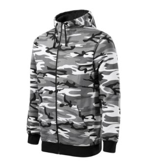 Bluza męska camouflage gray z haftem Camo Zipper - C19