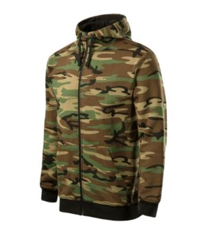 Bluza męska camouflage brown z haftem Camo Zipper - C19