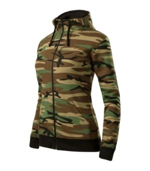 Bluza damska camouflage brown z haftem Camo Zipper - C20