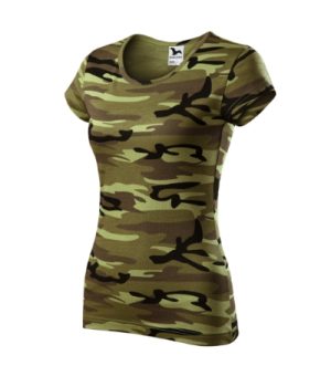Koszulka damska camouflage green z nadrukiem Camo Pure - C22