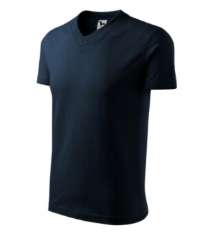 Koszulka unisex granatowa z haftem V-neck - 102