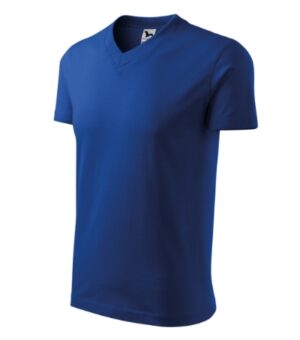Koszulka unisex chabrowy z haftem V-neck - 102
