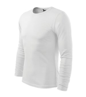 Koszulka męska biała z haftem Fit-T LS - 119