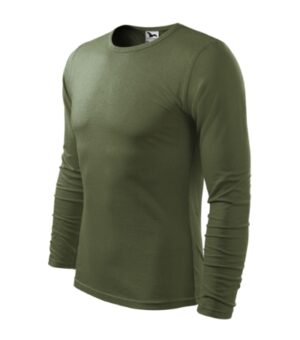 Koszulka męska khaki z haftem Fit-T LS - 119