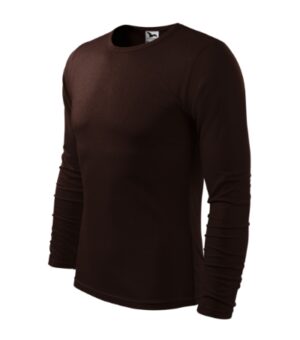 Koszulka męska kawowy z haftem Fit-T LS - 119