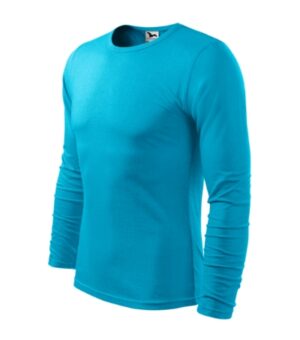 Koszulka męska turkus z haftem Fit-T LS - 119