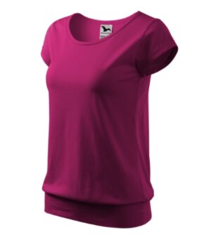 Koszulka damska fuchsia red z nadrukiem City - 120