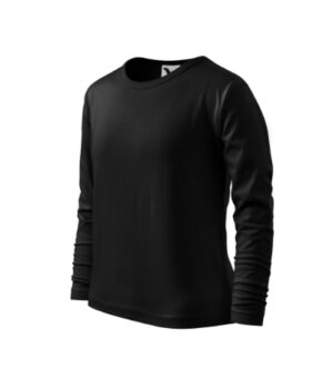 Koszulka dziecięca czarna z haftem Fit-T LS - 121