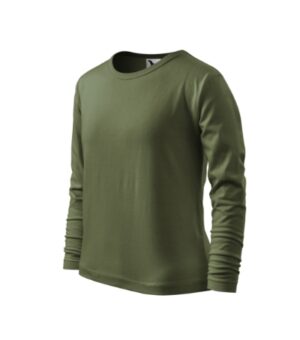 Koszulka dziecięca khaki z nadrukiem Fit-T LS - 121