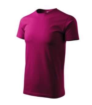 Koszulka męska fuchsia red z haftem Basic - 129