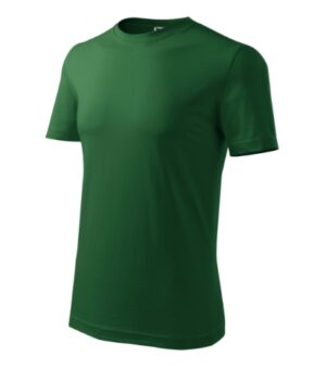 Koszulka męska zieleń butelkowa z nadrukiem Classic New - 132