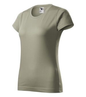 Koszulka damska jasny khaki z nadrukiem Basic - 134
