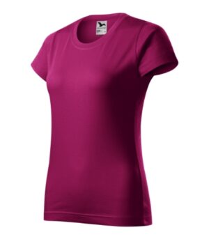 Koszulka damska fuchsia red z nadrukiem Basic - 134