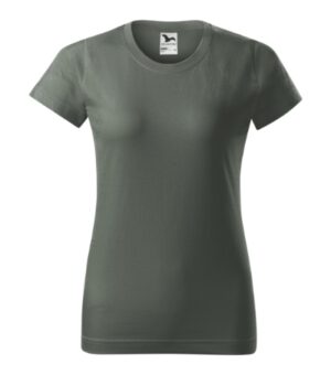Koszulka damska ciemny khaki z nadrukiem Basic - 134