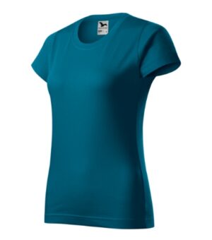Koszulka damska petrol blue z nadrukiem Basic - 134