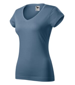 Koszulka damska denim z haftem Fit V-neck - 162