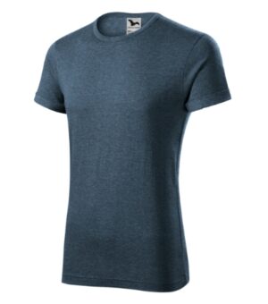 Koszulka męska ciemny denim melanż z haftem Fusion - 163