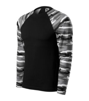 Koszulka unisex camouflage gray z nadrukiem Camouflage LS - 166