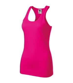 Top damski neon różowy z nadrukiem Racer - 167