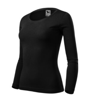 Koszulka damska czarna z haftem Fit-T LS - 169