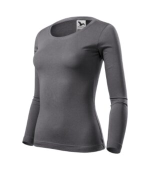Koszulka damska stalowy z haftem Fit-T LS - 169