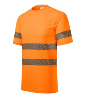 Koszulka unisex fluorescencyjny pomarańczowy z nadrukiem HV Dry - 1V8
