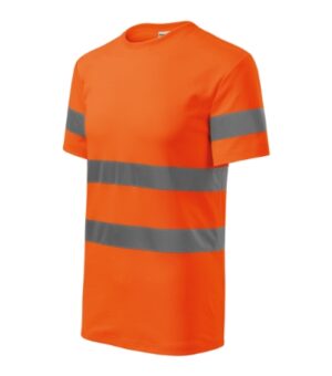 Koszulka unisex fluorescencyjny pomarańczowy z haftem HV Protect - 1V9