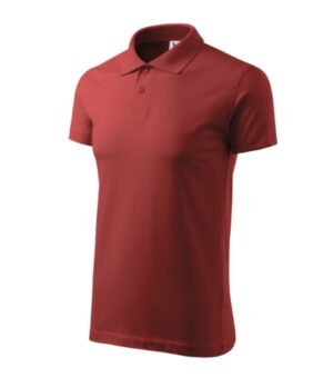 Koszulka polo męska bordowa z haftem Single J. - 202
