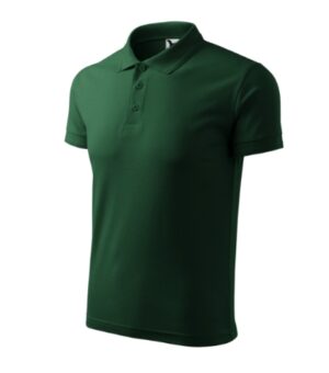 Koszulka polo męska dark green z haftem Pique Polo - 203