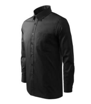 Koszula męska czarny z haftem Style LS - 209