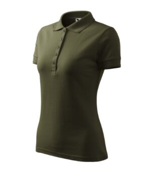 Koszulka polo damska military z haftem Pique Polo - 210