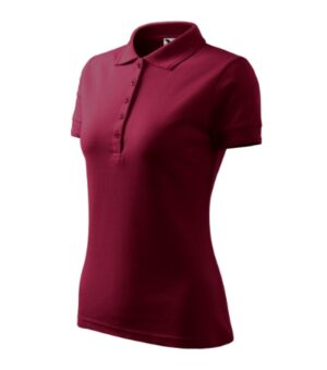 Koszulka polo damska garnet z haftem Pique Polo - 210