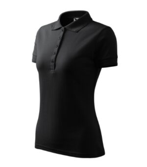 Koszulka polo damska ebony gray z haftem Pique Polo - 210