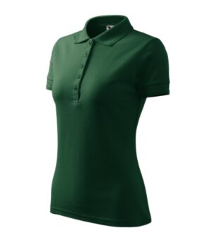Koszulka polo damska dark green z haftem Pique Polo - 210