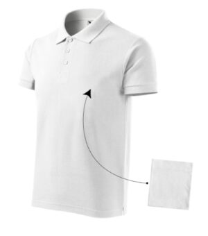 Koszulka polo męska biała z haftem Cotton - 212