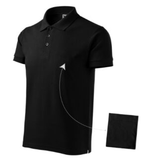 Koszulka polo męska czarna z haftem Cotton - 212