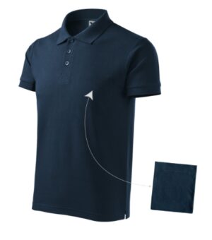 Koszulka polo męska granatowa z haftem Cotton - 212