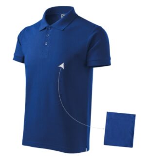 Koszulka polo męska chabrowy z haftem Cotton - 212