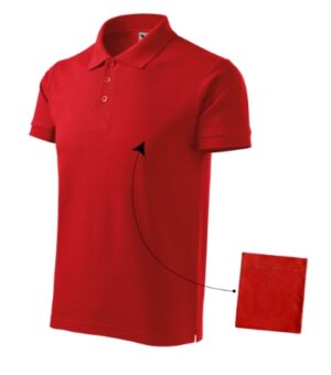 Koszulka polo męska czerwona z haftem Cotton - 212