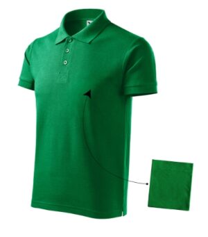 Koszulka polo męska zieleń trawy z haftem Cotton - 212