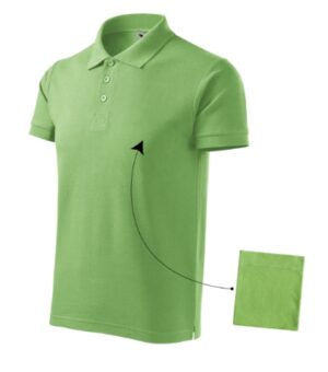 Koszulka polo męska groszkowy z haftem Cotton - 212