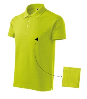 Koszulka polo męska limetka z haftem Cotton - 212