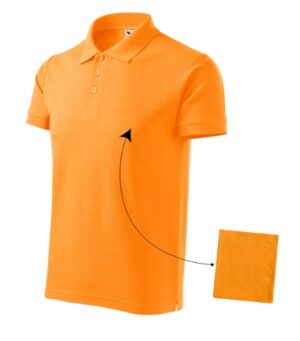 Koszulka polo męska mandarynkowy z haftem Cotton - 212