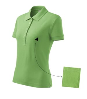 Koszulka polo damska groszkowy z haftem Cotton - 213