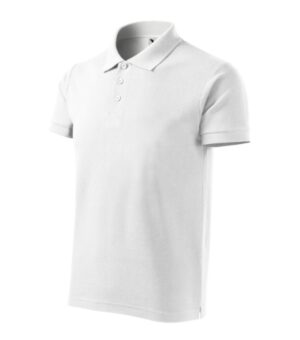 Koszulka polo męska biała z haftem Cotton Heavy - 215