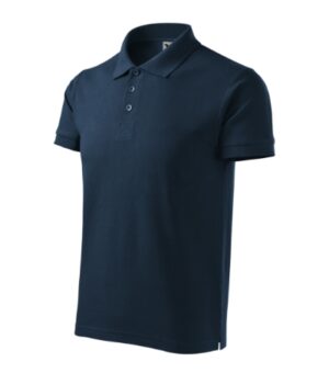 Koszulka polo męska granatowa z haftem Cotton Heavy - 215