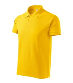 Koszulka polo męska żółta z haftem Cotton Heavy - 215
