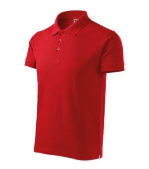 Koszulka polo męska czerwona z haftem Cotton Heavy - 215