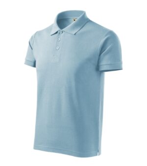 Koszulka polo męska błękitny z haftem Cotton Heavy - 215